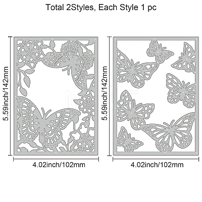 2Pcs 2 Styles Carbon Steel Cutting Dies Stencils DIY-WH0309-874-1