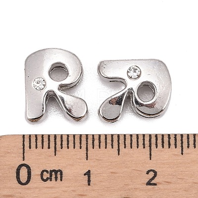 Letter Slider Beads for Watch Band Bracelet Making ALRI-O012-R-NR-1