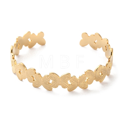 304 Stainless Steel Cuff Bangles for Women LS-BJEW-K263-05G-12-1
