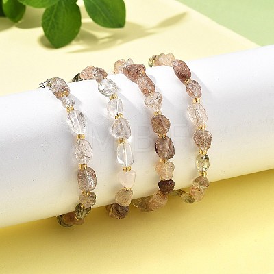 Natural Rutilated Quartz Beads Bracelets for Women BJEW-H623-02S-14-1