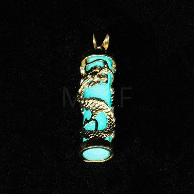 Synthetic Luminous Stone Column Pendants FIND-C058-01G-03-1