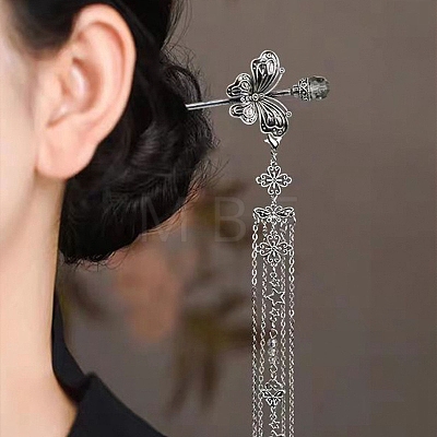 Alloy Butterfly Hair Sticks PW-WGE0A85-01-1