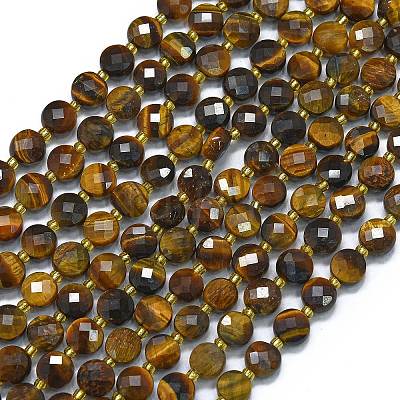 Natural Yellow Tiger Eye Beads Strands G-K389-B51-01-1