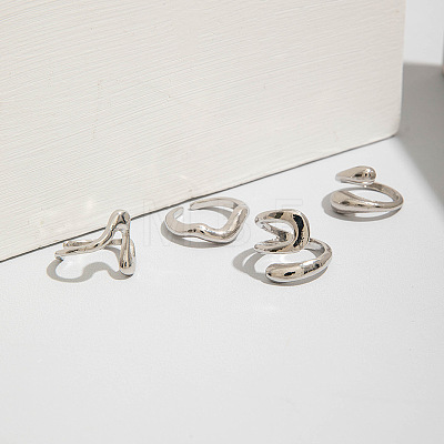 4Pcs Alloy Finger Rings Sets WG7802C-24-1