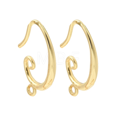 Brass Earring Hooks KK-Z154-15G-1