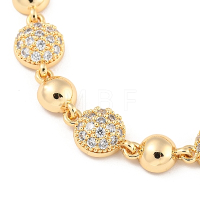 Golden Brass Micro Pave Cubic Zirconia Link Bracelets BJEW-P314-A06-G-1