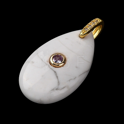 Natural Howlite Pendants G-B188-01G-03-1