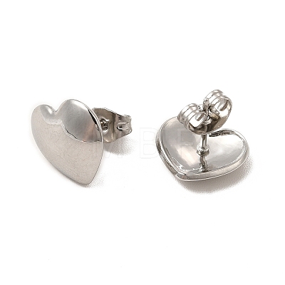 304 Stainless Steel Heart Stud Earrings for Women EJEW-I281-07P-1