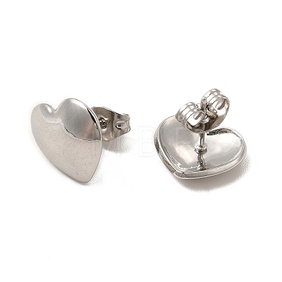 Non-Tarnish 304 Stainless Steel Heart Stud Earrings for Women EJEW-I281-07P-1