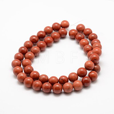 Natural Red Jasper Beads Strands G-E375-8mm-03-1