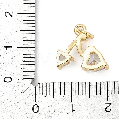 Brass Micro Pave Clear Cubic Zirconia Charms KK-G522-40G-01-1