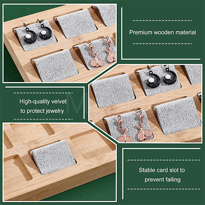 8-Grid Wood Earring Display Board EDIS-WH0016-010A-1