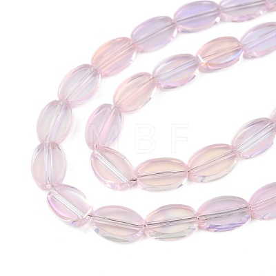 Painted Transparent Glass Beads Strands GLAA-E033-06B-04-1