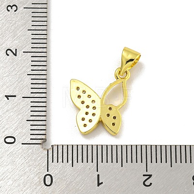 Rack Plating Brass Micro Pave Cubic Zirconia Pendants KK-C074-02G-01-1