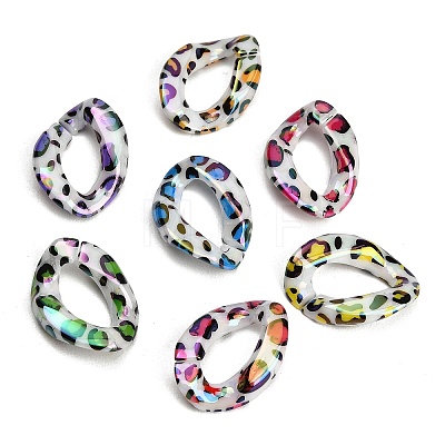 UV Plating Printed Opaque Acrylic Beads AC-CBAEEF4-23-1