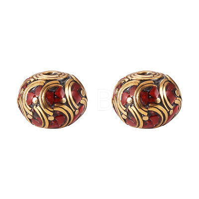 2Pcs Handmade Tibetan Style Beads KK-TA0008-43-1