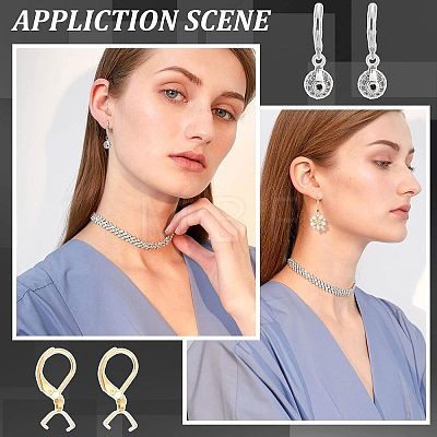 Unicraftale 40Pcs 2 Colors 304 Stainless Steel Leverback Earring Findings with Pendant Bails STAS-UN0038-64-1