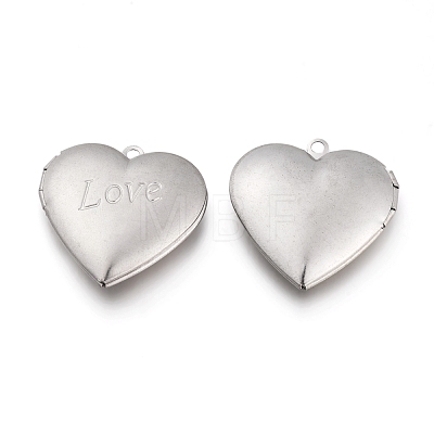 Non-Tarnish Valentine's Day 304 Stainless Steel Locket Pendants STAS-K192-17P-1