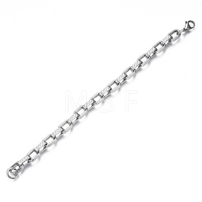 201 Stainless Steel Chunky Cable Chain Bracelet for Men Women BJEW-S057-75-1