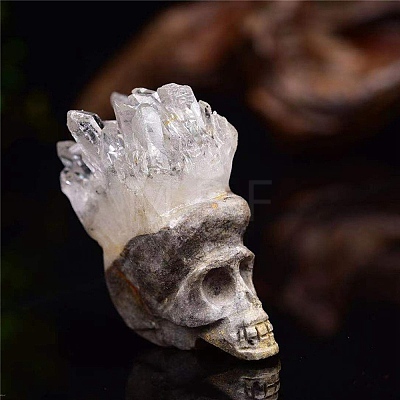 Natural Quartz Crystal Skull Display Decorations PW-WG44ED8-01-1