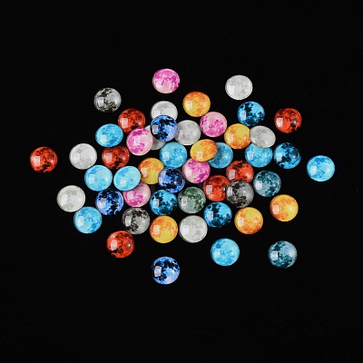 50Pcs Luminous Glass Cabochons sgGLAA-SZ0001-15A-1