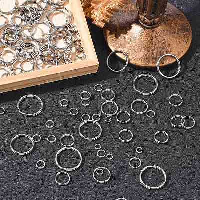 700Pcs 7 Styles 201& 304 Stainless Steel Split Rings STAS-CJ0002-17-1