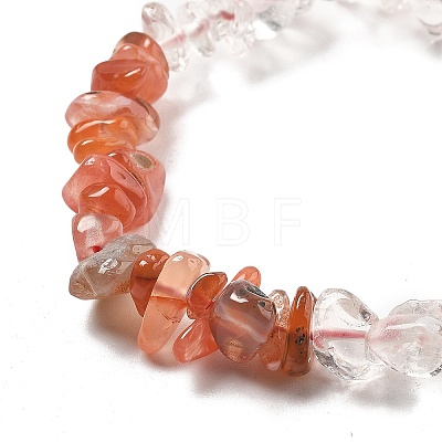 Natural Quartz Crystal & Carnelian Beads Strands G-L610-A29-01-1