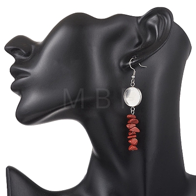 304 Stainless Steel Gemstone Chip Beads Earring Hooks EJEW-JE06898-1