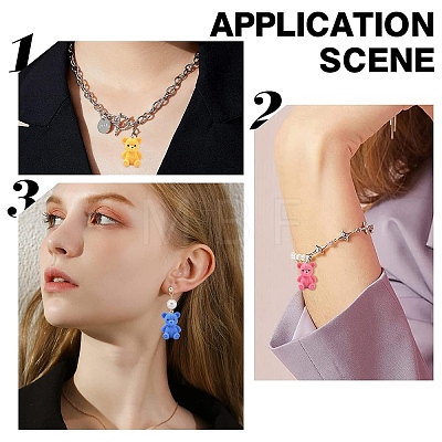 16Pcs 8 Colors 3D Resin Pendants RESI-YW0006-03-1