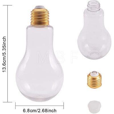 Creative Plastic Light Bulb Shaped Bottle AJEW-NB0001-05-1
