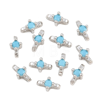 SHEGRACE Brass Micro Pave Cubic Zirconia Connector Charms XGRQ5K700-833P-B-1