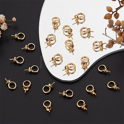 50Pcs Brass Screw Eye Peg Bails Charms KK-BBC0003-45-1