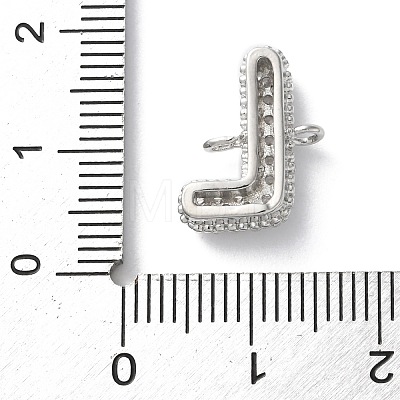 Brass Micro Pave Cubic Zirconia Letter Links KK-I717-04L-P-1