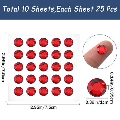 Gorgecraft 10 Sheets Transparent Acrylic Rhinestone Sticker DIY-GF0009-14C-1