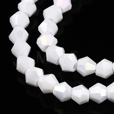 Opaque Solid Color Electroplate Glass Beads Strands EGLA-A039-P2mm-B15-1