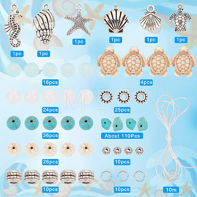 DIY Ocean Theme Bracelet Making Kit DIY-SC0020-87-1