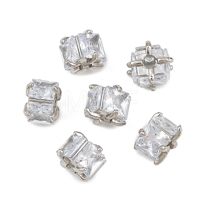 Brass Pave Clear Cubic Zirconia Beads CU-CBA6A75-07P-1