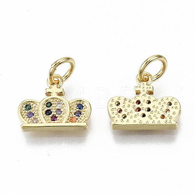 Brass Micro Pave Cubic Zirconia Charms ZIRC-S067-162B-NF-1