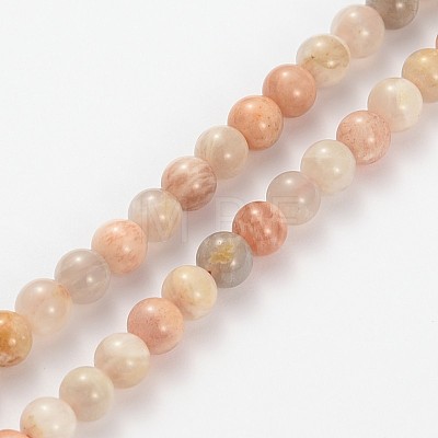 Natural Multi-Moonstone Round Beads Strands X-G-O030-8mm-10-1