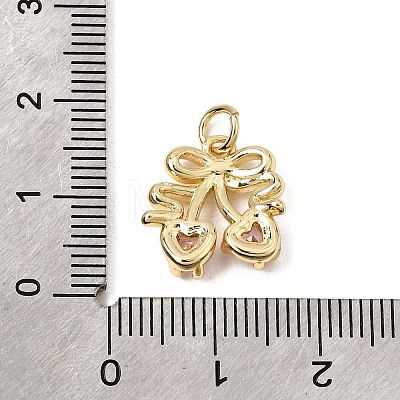 Brass Micro Pave Cubic Zirconia Charms CU-CBA7D12-11G-1