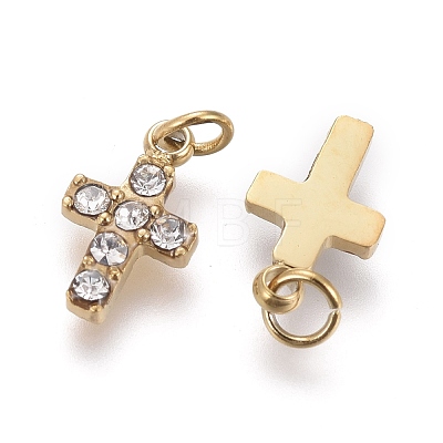 316 Surgical Stainless Steel Tiny Cross Charms STAS-F256-023D-G-1
