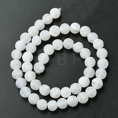 Natural Weathered Agate Beads Strands G-G589-8mm-03-1