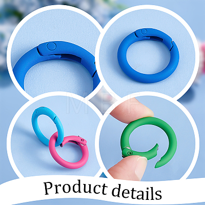  24Pcs 12 Colors Spray Painted Alloy Spring Gate Rings FIND-PH0009-68-1