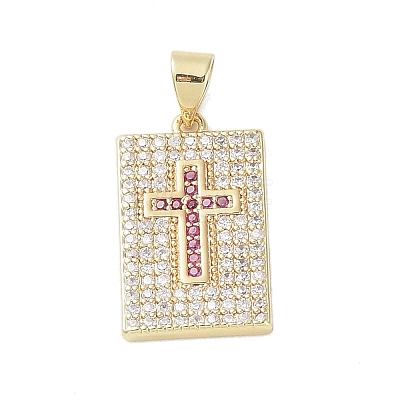 Real 18K Gold Plated Brass Micro Pave Cubic Zirconia Pendants KK-A209-10A-G-1