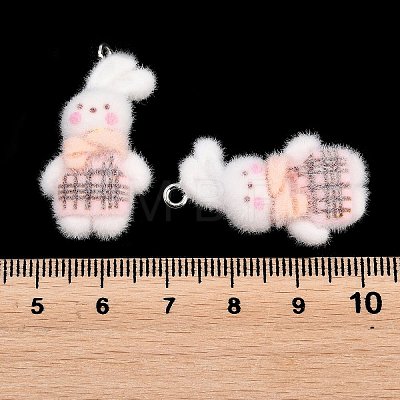 Flocking Opaque Resin Pendants LS-RESI-P053-04A-P-1