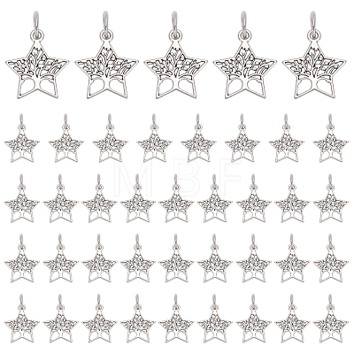 40Pcs Tibetan Style Alloy Pendants FIND-PH0002-59-1