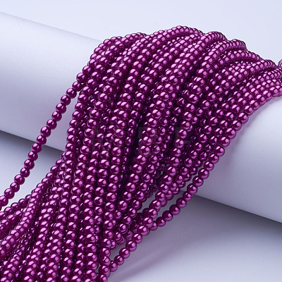 Glass Pearl Beads Strands X-HY-4D-B35-1