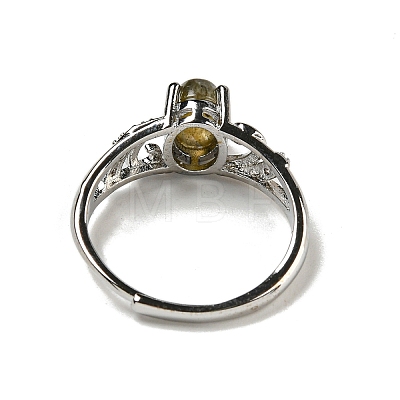 Oval Natural LabradoriteAdjustable Rings RJEW-Q818-01P-08B-1