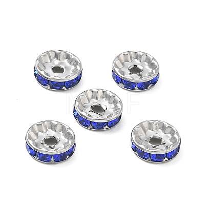 304 Stainless Steel Rhinestone Spacer Beads RB-CBA18B7-01P-06-1