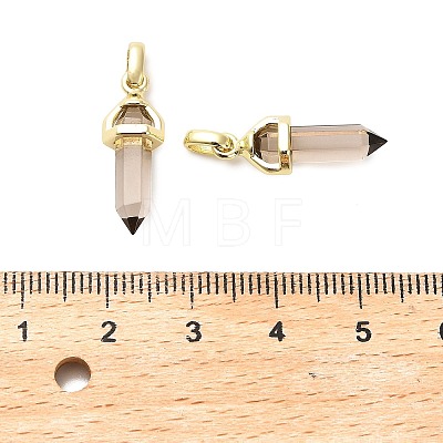 Natural Smoky Quartz Double Terminal Pointed Pendant G-H097-01G-05-1